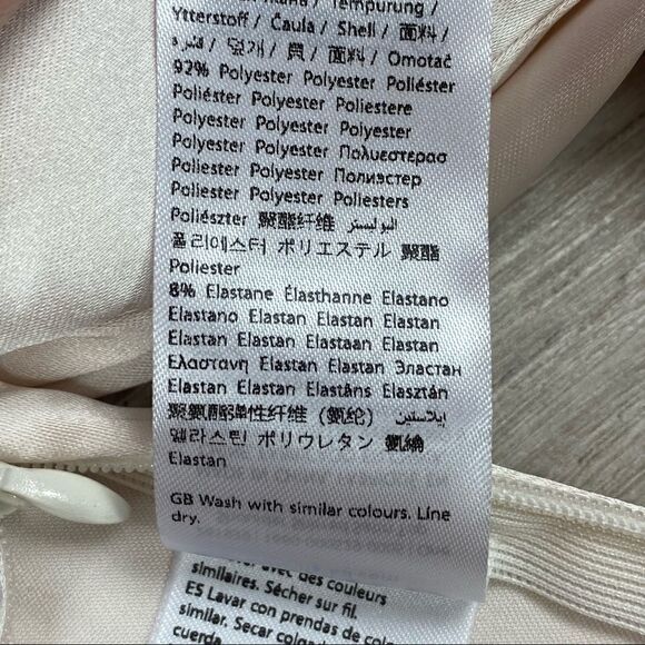 NA-KD Reborn Satin Shirred Side One Shoulder Crop Top Ivory XS 34 - Picture 13 of 16